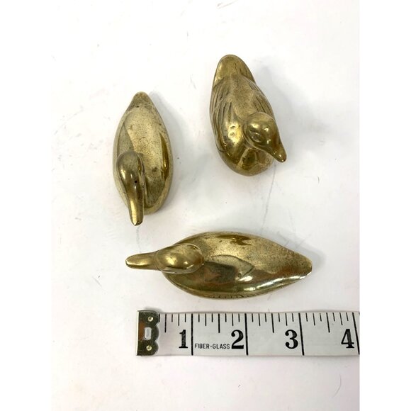 Vintage Small Set of 3 Duck Figurines Collectible Solid Paperweights Desk Decor - Picture 3 of 9